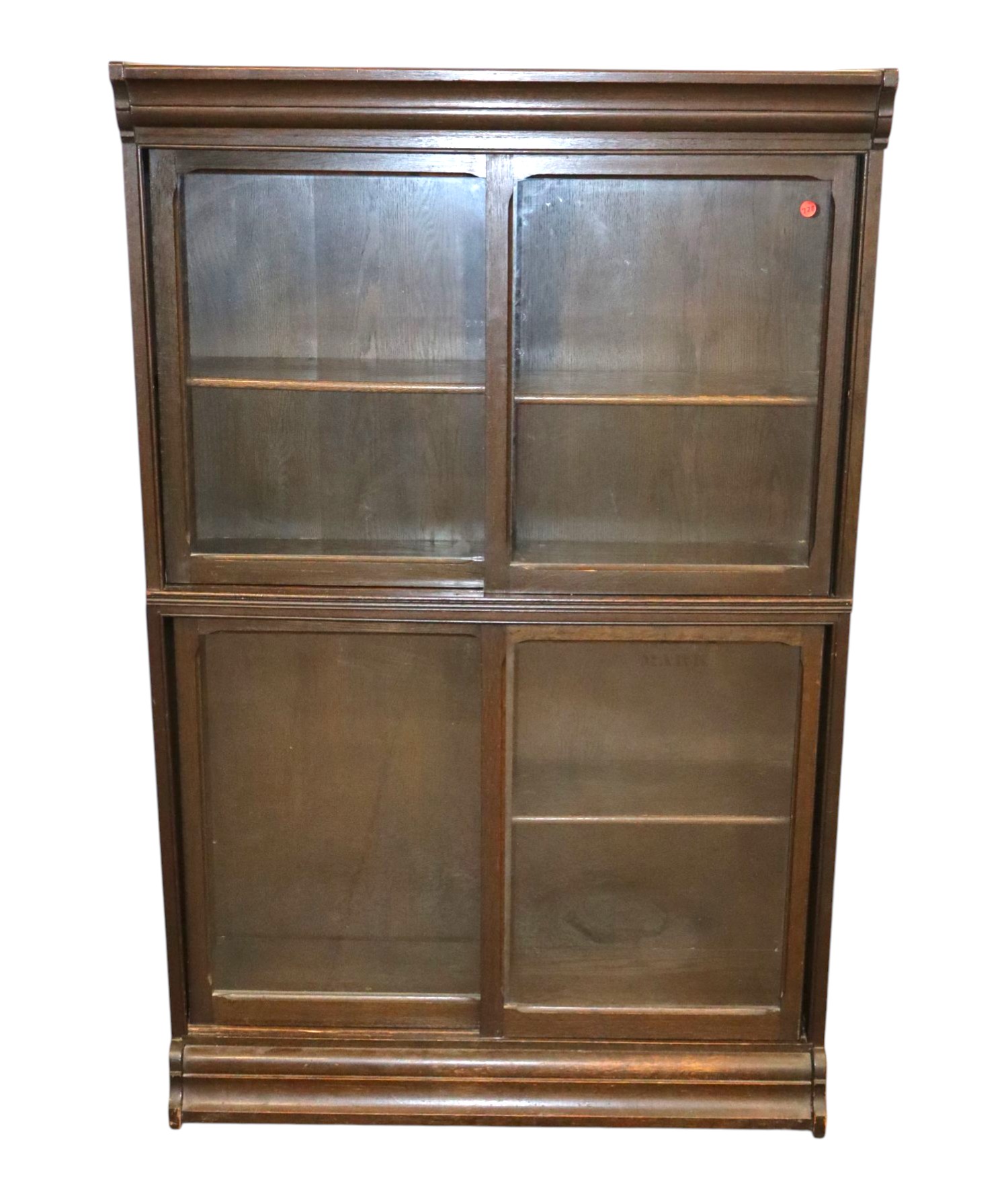 Antique oak sliding door bookcase manner Danner Furniture