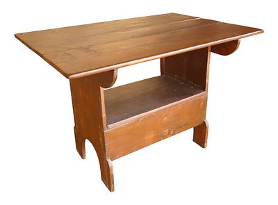 Antique primitive country pine flip top bench table. Antique primitive country flip top bench 