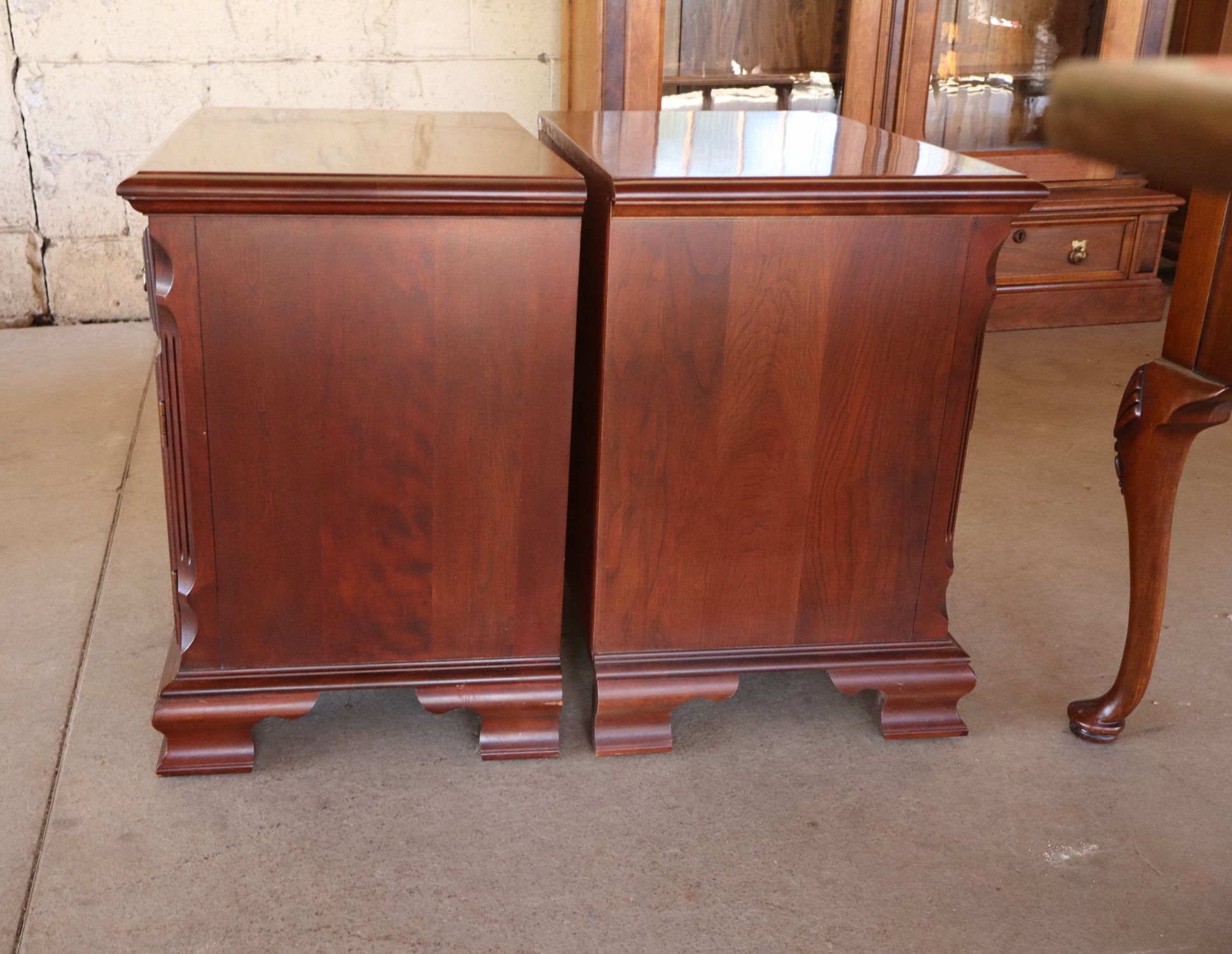 Pair PA House solid cherry 1-drwr 2-dr nightstands