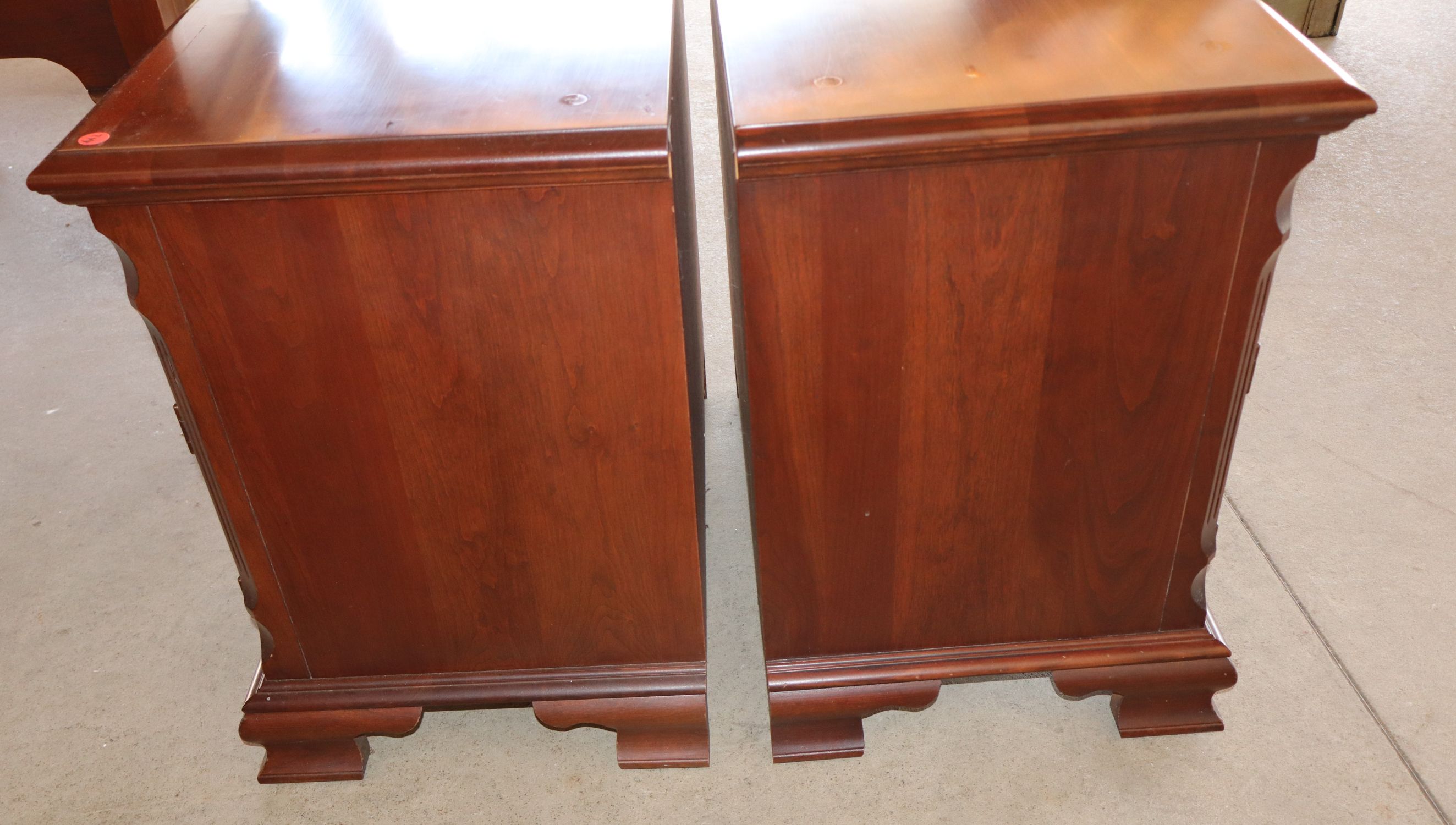 Pair PA House solid cherry 1-drwr 2-dr nightstands