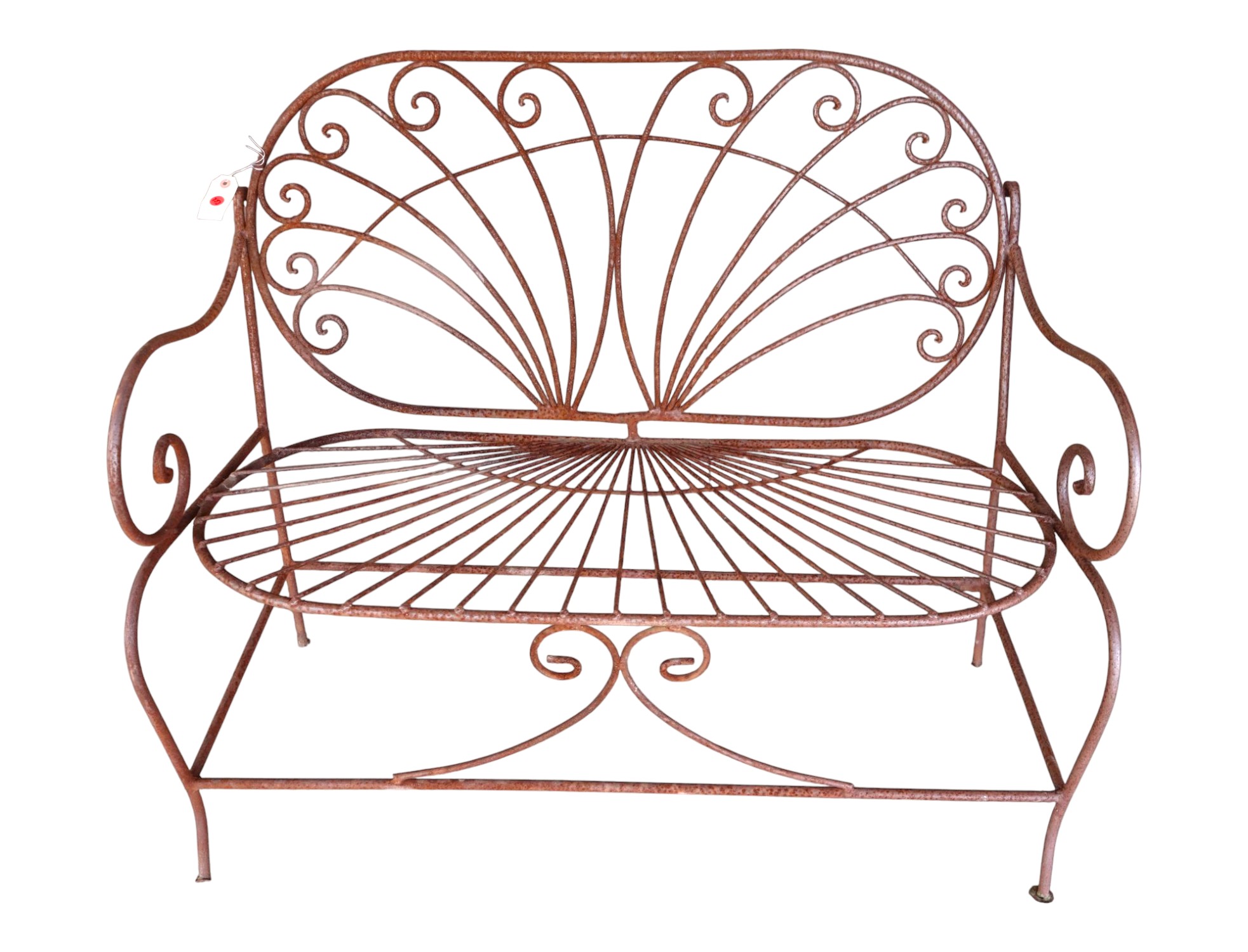Vintage heavy wire garden bench 35"h x 42"w