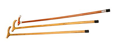 Lot of 3 Handmade Wood Walking Canes 36". 3 vintage handmade 36" wood walking canes. Two 