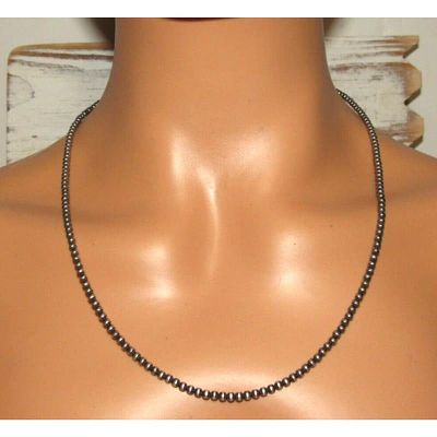 Navajo Pearls Necklace Sterling Silver Necklace 22"L. Stunning 3mm Navajo pearls necklace. 