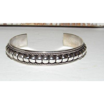 Navajo Sterling Silver Cuff Bracelet Tom Charley Native American Stacker. Wonderful Navajo 