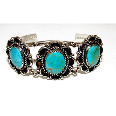 Navajo Royston Turquoise Sterling Cuff Bracelet Native American J Begay. Phenomenal Navajo 