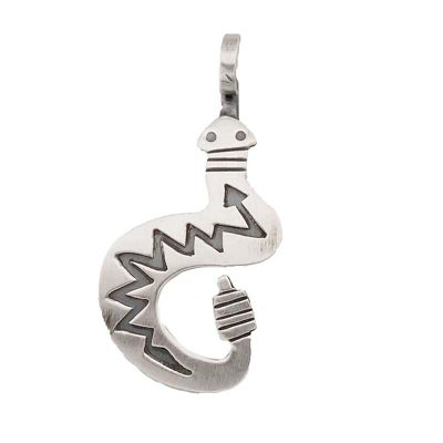 Navajo Snake Pendant Sterling Silver I. Gene. Fab Navajo sterling silver rattle snake pendant 