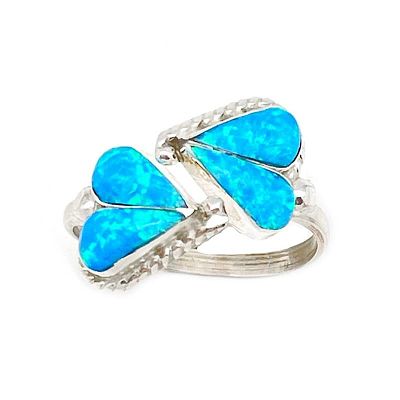 Zuni Opal Heart Ring Sterling Silver J. Cooeyate Size 8. Stunning Zuni sterling silver &amp; 