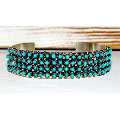 Vintage Zuni Snake Eye Turquoise Cuff Bracelet Sterling Silver. For your consideration is this 