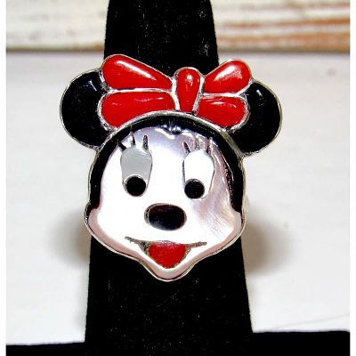 Zuni Minnie Mouse Ring Sz 6 Adjustable Don Dewa Sterling Silver Disney Character. Phenomenal 