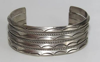 Navajo Sterling Silver Carinated Stacker Cuff Bracelet Ingot Rob Cadman. Phenomenal sterling 