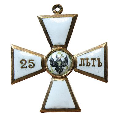 Знак ордена Святого Георгия " За 25 лет службы ". Для иноверцев. Золото 56 пр. 38 гр. Частный 