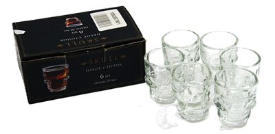 Набор стопок " Черепа ". 6 шт. Стекло. В оригинальной коробке. 2000-е гг.
