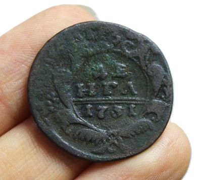 Монета Денга. 1731 г. Медь.