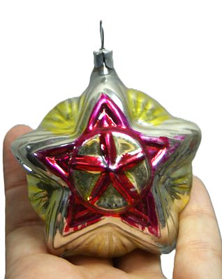 Игрушка елочная " Кремлевская звезда ". Стекло. 1960-е гг.