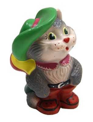Игрушка-пищалка " Кот в сапогах ". 1980-е гг.