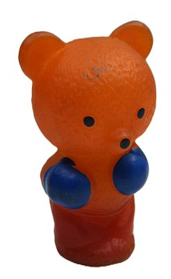 Игрушка-пищалка " Мишка-боксер ". 1970-е гг.