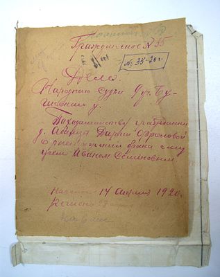 Гражданское дело. Народный суд. 1920 год.