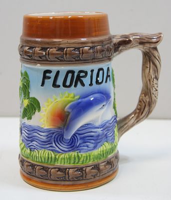 Кружка пивная коллекционная " Флорида ". Фаянс. 1990-е гг.