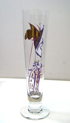 Бокал пивной коллекционный. Авторская роспись. Стекло. 1970-е гг.