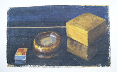 Б. Тальберг. " Натюрморт с пепельницей ". Холст, масло. 1959 год.