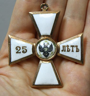 Знак ордена Святого Георгия " За 25 лет службы ". Для иноверцев. Золото 56 пр. 38 гр. Частный 