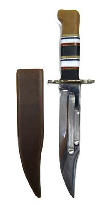 Нож с наборной ручкой. Кустарное производство. Изготовлен в местах заключения. 1970-е гг.