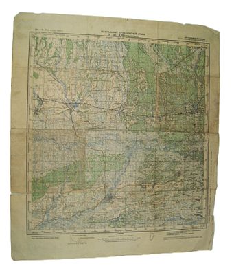 СМЕРШ. Карта полевая. С пометками. Великая Отечественная.