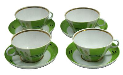 Чайные пары " Весна ". 4 шт. Фарфор. Дулево. 1968 год.
