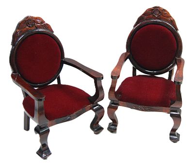 Мебель для кукол. Стулья мягкие. 2 шт. Середина 20 в.