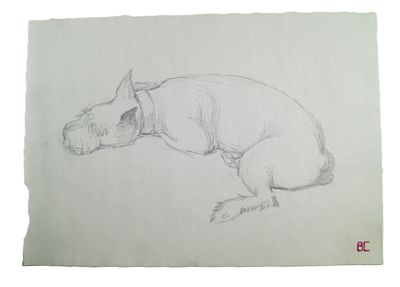 Владимир Смирин. " Терьеры ". Карандаш, бумага. Лист из альбома. 1980-е гг.
. Владимир (Вадим) 