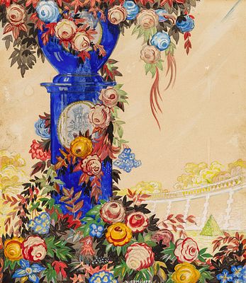 Ремизов Н.В. - Эскиз обложки журнала "Дом и сад". Год: 1924 г. Размер: 36,3х28,5. 