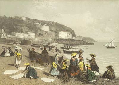 Западная Европа. - Ницца. Рыбаки. Год: 1865 г. Размер: 22х31. Техника: Офорт. Описание: Редкая 