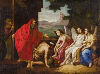 Явление Аврааму трех Ангелов у дуба Мамврийского. Год: Последняя треть ХIХ в. Размер: 100х136. 