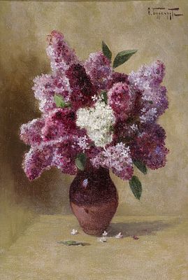 Бурхардт Ф.К. - Букет сирени. Год: Первая четверть XX века. Размер: 53,5х36. Техника: Холст 