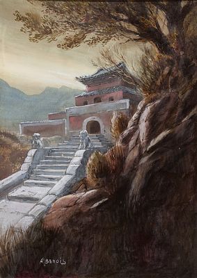 Бенуа А.А. - Храм Конфуция в окрестностях Цинанфу. Год: Вторая половина 1920-х гг. Размер: 76 