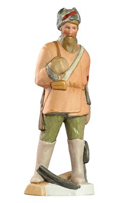 * Зайцев Я.П. - Сибирский партизан. Год: 1930 г. Размер: h-25,7. Техника: Бисквит, полихромная 