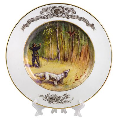 * Ризнич И.И. - [Коллекционный экземпляр] Охота на вальдшнепа. Декоративная тарелка. Год: 1971 г. 