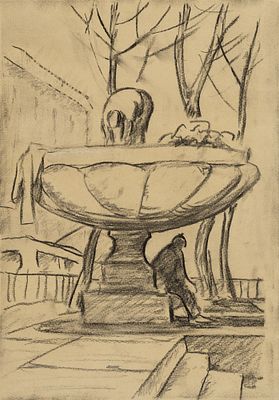 Сойфертис Л.В. - Весна на Тверском бульваре. Год: 1951 г. Размер: 38,3х26,5 Техника: Бумага 