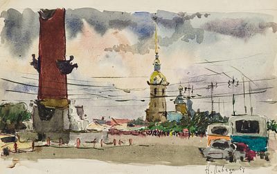 Ливада Н.Н. - Ленинград. Петропавловская крепость. Год: 1967 г. Размер: 29х39. Техника: Бумага 