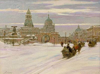 Комарова Е.К. - Лубянская площадь. Конец ХIХ века. Год: 2017 г. Размер: 45х60. Техника: Холст 