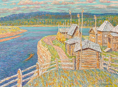 Четвериков А.А. - Север. Усть-Говорливое. Год: 1966 г. 
Размер: 60,5х90. 
Техника: Холст, масло. 