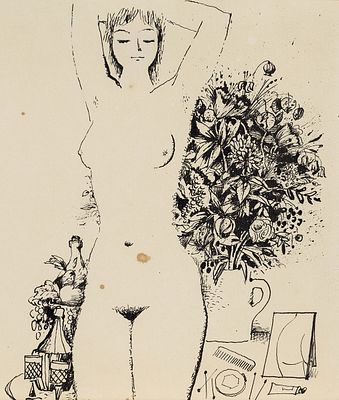 Пивоваров В.Д. - Иллюстрация к сборнику Корнея Чуковского "Мой Уитмен". Год: 1969 г. 