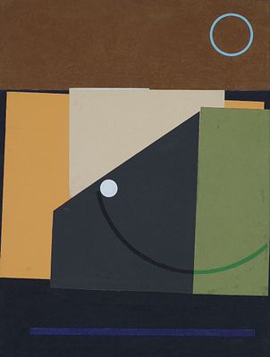 Штейнберг Э.А. - Композиция. Год: 1993 г. Размер: 99,7х75. Техника: Картон, гуашь, коллаж. 