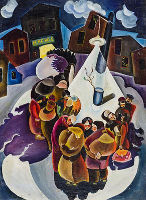 Врубель Д.В. - Ночь перед Рождеством. Год: 1980-е гг. Размер: 66х49. Техника: Оргалит, масло. 