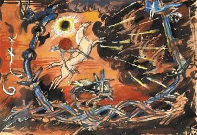 Добужинский М.В. - Эскиз декорации к постановке балета "Половецкие пляски". Год: 1930-е гг. 