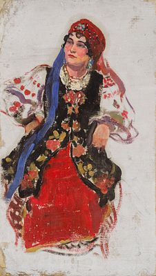 Герасимов А.М. - Бойкая баба. Год: Вторая четверть ХХ века. Размер: 59,5х33,7. Техника: Картон 