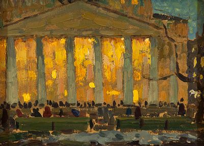 Туржанский Л.В. - Большой театр. Год: 1930-е гг. Размер: 17,7х24. Техника: Картон, масло. 