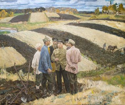 Козлов Э.В. - О жизни, о земле. Год: 1982 г.Размер: 160x190Техника: Холст, маслоПодпись и дата 