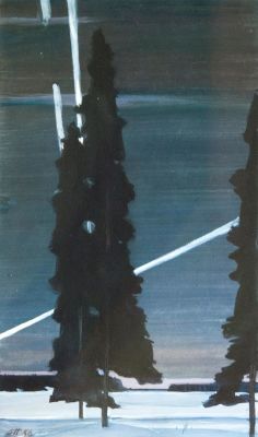 Нисский Г.Г. - Зима. 41-й год. Год: 1958 г.Размер: 29х16,5Техника: Бумага, гуашьПриобретена в 