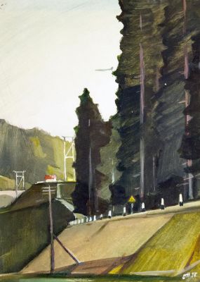 Нисский Г.Г. - Зеленая дорога. Год: 1957 г.Размер: 29х16,5Техника: Бумага, гуашьПриобретена в 